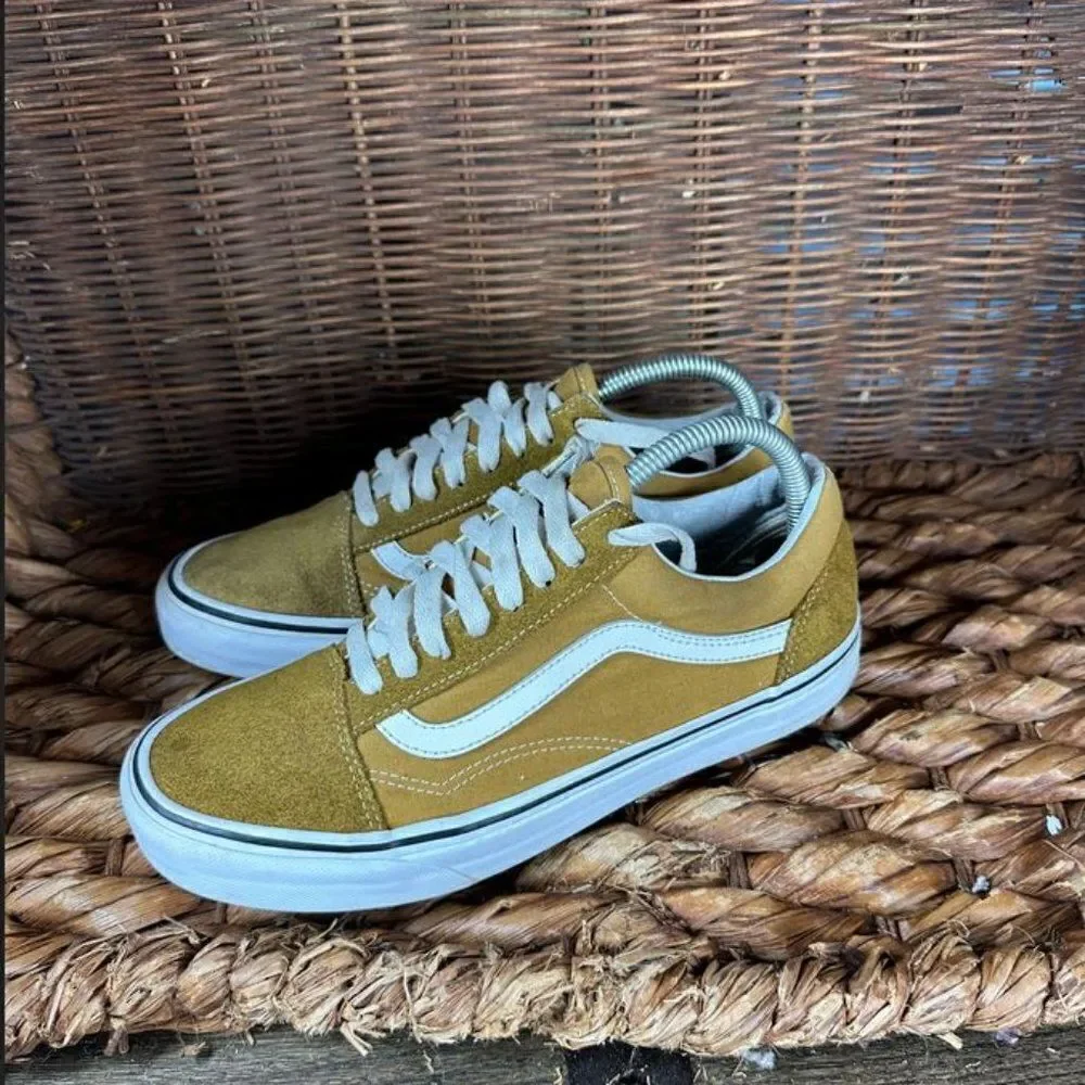 Vans Sz 8 Men's Yellow Low Top Lace Up Sneakers‎
